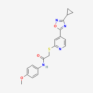 molecular formula C19H18N4O3S B2727839 2-((4-(3-cyclopropyl-1,2,4-oxadiazol-5-yl)pyridin-2-yl)thio)-N-(4-methoxyphenyl)acetamide CAS No. 1251571-85-3