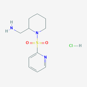 molecular formula C11H18ClN3O2S B2727854 (1-(Pyridin-2-ylsulfonyl)piperidin-2-yl)methanamine hydrochloride CAS No. 1353958-82-3