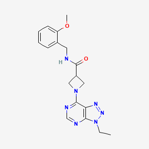 molecular formula C18H21N7O2 B2727855 1-(3-乙基-3H-[1,2,3]三唑并[4,5-d]嘧啶-7-基)-N-(2-甲氧基苄基)氮杂环丁烷-3-羧酰胺 CAS No. 1448031-02-4