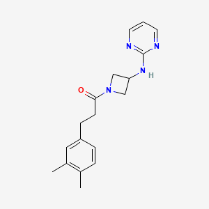 molecular formula C18H22N4O B2727856 3-(3,4-Dimethylphenyl)-1-(3-(pyrimidin-2-ylamino)azetidin-1-yl)propan-1-one CAS No. 2176069-88-6