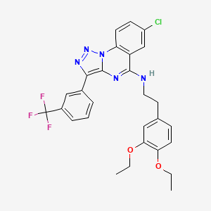 molecular formula C28H25ClF3N5O2 B2727861 7-chloro-N-(3,4-diethoxyphenethyl)-3-(3-(trifluoromethyl)phenyl)-[1,2,3]triazolo[1,5-a]quinazolin-5-amine CAS No. 893789-68-9