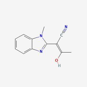 molecular formula C12H11N3O B2727865 (E)-2-(1-methyl-1H-benzo[d]imidazol-2(3H)-ylidene)-3-oxobutanenitrile CAS No. 201989-83-5