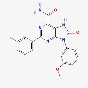molecular formula C20H17N5O3 B2727876 9-(3-methoxyphenyl)-2-(3-methylphenyl)-8-oxo-8,9-dihydro-7H-purine-6-carboxamide CAS No. 900010-58-4