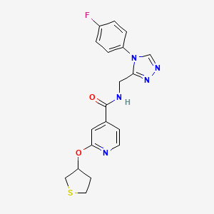 molecular formula C19H18FN5O2S B2727877 N-((4-(4-fluorophenyl)-4H-1,2,4-triazol-3-yl)methyl)-2-((tetrahydrothiophen-3-yl)oxy)isonicotinamide CAS No. 1904224-43-6