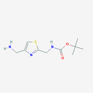 molecular formula C10H17N3O2S B2727891 叔丁基-N-[[4-(氨基甲基)-1,3-噻唑-2-基]甲基]氨基甲酸叔丁酯 CAS No. 185748-21-4