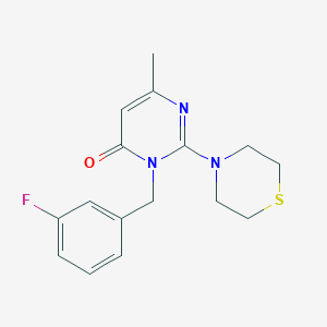 molecular formula C16H18FN3OS B2727894 3-(3-fluorobenzyl)-6-methyl-2-(1,4-thiazinan-4-yl)-4(3H)-pyrimidinone CAS No. 1340966-11-1