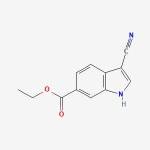 molecular formula C12H10N2O2 B2727895 ethyl 3-cyano-1H-indole-6-carboxylate CAS No. 1403746-46-2