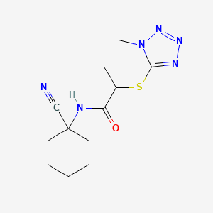 molecular formula C12H18N6OS B2727897 N-(1-氰基环己基)-2-(1-甲基噻唑-5-基)硫代基丙酰胺 CAS No. 849056-47-9