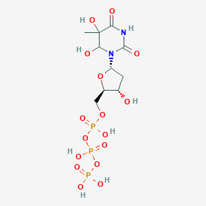 molecular formula C10H19N2O16P3 B027279 5,6-Dihydro-5,6-dihydroxythymidine 5'-(tetrahydrogen triphosphate) CAS No. 106094-52-4