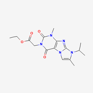 molecular formula C16H21N5O4 B2727908 Ethyl 2-(4,7-dimethyl-1,3-dioxo-6-propan-2-ylpurino[7,8-a]imidazol-2-yl)acetate CAS No. 878731-57-8