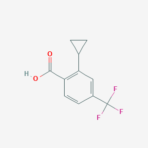 molecular formula C11H9F3O2 B2727909 2-Cyclopropyl-4-(trifluoromethyl)benzoic acid CAS No. 1236303-04-0