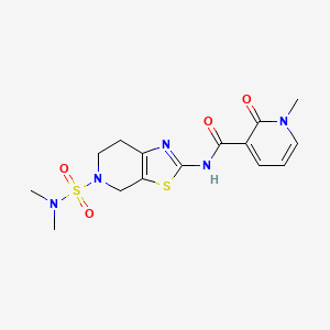 molecular formula C15H19N5O4S2 B2727915 N-(5-(N,N-dimethylsulfamoyl)-4,5,6,7-tetrahydrothiazolo[5,4-c]pyridin-2-yl)-1-methyl-2-oxo-1,2-dihydropyridine-3-carboxamide CAS No. 1795297-74-3