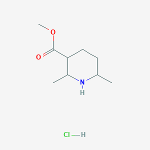 molecular formula C9H18ClNO2 B2727934 甲酸甲酯2,6-二甲基哌啶-3-甲酸酯盐酸盐 CAS No. 1955540-88-1