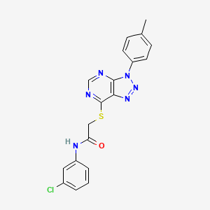 molecular formula C19H15ClN6OS B2727936 N-(3-chlorophenyl)-2-[3-(4-methylphenyl)triazolo[4,5-d]pyrimidin-7-yl]sulfanylacetamide CAS No. 863459-32-9