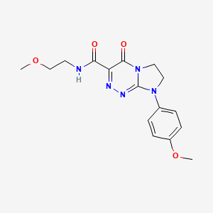 molecular formula C16H19N5O4 B2727948 N-(2-methoxyethyl)-8-(4-methoxyphenyl)-4-oxo-4,6,7,8-tetrahydroimidazo[2,1-c][1,2,4]triazine-3-carboxamide CAS No. 946230-05-3