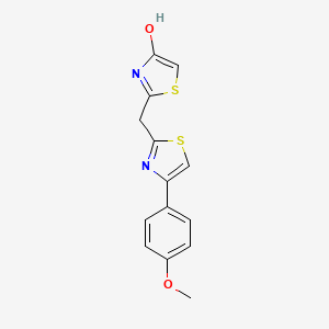 molecular formula C14H12N2O2S2 B2727960 2-{[4-(4-甲氧基苯基)-1,3-噻唑-2-基]甲基}-1,3-噻唑-4-醇 CAS No. 860651-35-0