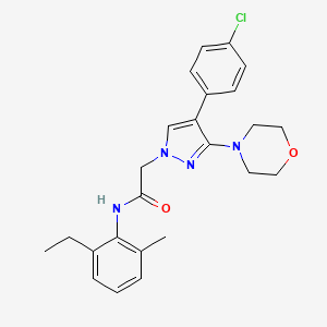 molecular formula C24H27ClN4O2 B2727962 2-(4-(4-氯苯基)-3-吗啉基-1H-吡唑-1-基)-N-(2-乙基-6-甲基苯基)乙酰胺 CAS No. 1286695-77-9