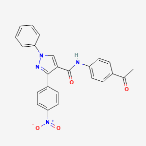 molecular formula C24H18N4O4 B2727966 N-(4-acetylphenyl)-3-(4-nitrophenyl)-1-phenyl-1H-pyrazole-4-carboxamide CAS No. 956193-23-0