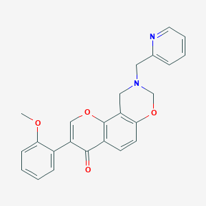 molecular formula C24H20N2O4 B2727969 3-(2-methoxyphenyl)-9-(pyridin-2-ylmethyl)-9,10-dihydrochromeno[8,7-e][1,3]oxazin-4(8H)-one CAS No. 929850-11-3
