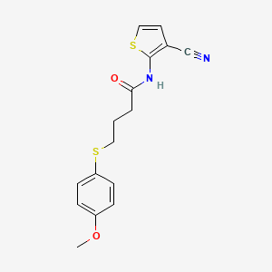 molecular formula C16H16N2O2S2 B2727970 N-(3-cyanothiophen-2-yl)-4-((4-methoxyphenyl)thio)butanamide CAS No. 941925-06-0