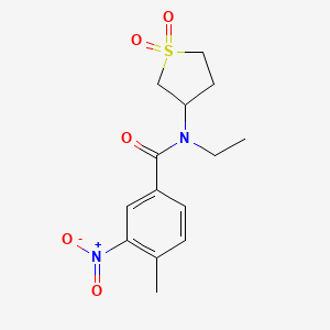 molecular formula C14H18N2O5S B2727972 N-(1,1-二氧代-四氢噻吩-3-基)-N-乙基-4-甲基-3-硝基苯甲酰胺 CAS No. 898405-34-0