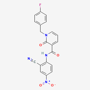 molecular formula C20H13FN4O4 B2727976 N-(2-cyano-4-nitrophenyl)-1-(4-fluorobenzyl)-2-oxo-1,2-dihydropyridine-3-carboxamide CAS No. 941988-91-6