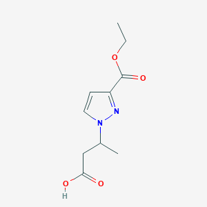 molecular formula C10H14N2O4 B2727977 3-[3-(ethoxycarbonyl)-1H-pyrazol-1-yl]butanoic acid CAS No. 1856094-15-9