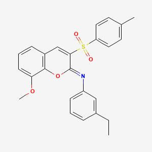 molecular formula C25H23NO4S B2727978 (Z)-3-ethyl-N-(8-methoxy-3-tosyl-2H-chromen-2-ylidene)aniline CAS No. 904454-09-7