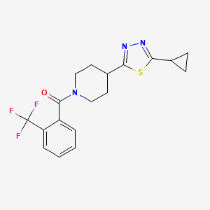 (4-(5-Cyclopropyl-1,3,4-thiadiazol-2-yl)piperidin-1-yl)(2-(trifluoromethyl)phenyl)methanone