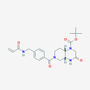 Tert-butyl (4aR,8aS)-3-oxo-6-[4-[(prop-2-enoylamino)methyl]benzoyl]-4,4a,5,7,8,8a-hexahydro-2H-pyrido[3,4-b]pyrazine-1-carboxylate