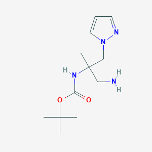 tert-butyl N-{1-amino-2-[(1H-pyrazol-1-yl)methyl]propan-2-yl}carbamate
