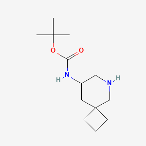 molecular formula C13H24N2O2 B2727996 叔丁基-N-{6-氮杂螺[3.5]壬烷-8-基}氨基甲酸酯 CAS No. 1823977-72-5