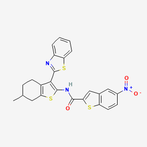 B2728010 N-[3-(1,3-benzothiazol-2-yl)-6-methyl-4,5,6,7-tetrahydro-1-benzothiophen-2-yl]-5-nitro-1-benzothiophene-2-carboxamide CAS No. 329903-02-8