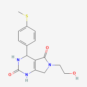 molecular formula C15H17N3O3S B2728017 6-(2-hydroxyethyl)-4-(4-(methylthio)phenyl)-3,4,6,7-tetrahydro-1H-pyrrolo[3,4-d]pyrimidine-2,5-dione CAS No. 940250-91-9