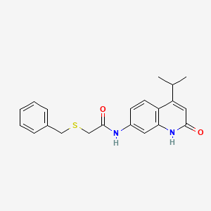 2-(benzylthio)-N-(4-isopropyl-2-oxo-1,2-dihydroquinolin-7-yl)acetamide