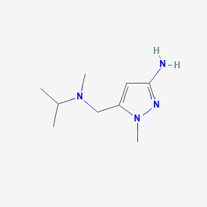 molecular formula C9H18N4 B2728031 5-{[isopropyl(methyl)amino]methyl}-1-methyl-1H-pyrazol-3-amine CAS No. 1856068-32-0