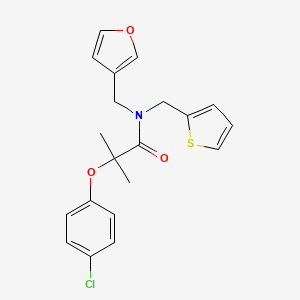 molecular formula C20H20ClNO3S B2728041 2-(4-chlorophenoxy)-N-(furan-3-ylmethyl)-2-methyl-N-(thiophen-2-ylmethyl)propanamide CAS No. 1428359-78-7