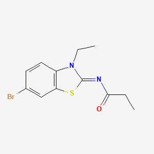 molecular formula C12H13BrN2OS B2728046 N-(6-bromo-3-ethyl-1,3-benzothiazol-2-ylidene)propanamide CAS No. 865544-43-0
