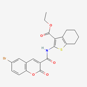 molecular formula C21H18BrNO5S B2728048 Ethyl 2-[(6-bromo-2-oxochromene-3-carbonyl)amino]-4,5,6,7-tetrahydro-1-benzothiophene-3-carboxylate CAS No. 415936-62-8