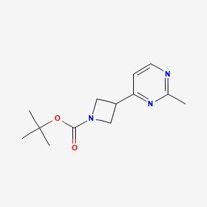 molecular formula C13H19N3O2 B2728049 叔丁基3-(2-甲基嘧啶-4-基)氮杂环戊烷-1-羧酸乙酯 CAS No. 1956370-48-1