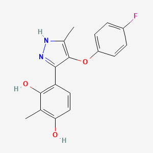 molecular formula C17H15FN2O3 B2728053 4-(4-(4-fluorophenoxy)-5-methyl-1H-pyrazol-3-yl)-2-methylbenzene-1,3-diol CAS No. 310440-81-4