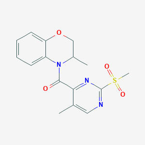 molecular formula C16H17N3O4S B2728058 (3-Methyl-2,3-dihydro-1,4-benzoxazin-4-yl)-(5-methyl-2-methylsulfonylpyrimidin-4-yl)methanone CAS No. 2194615-10-4