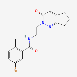 molecular formula C17H18BrN3O2 B2728059 5-bromo-2-methyl-N-(2-(3-oxo-3,5,6,7-tetrahydro-2H-cyclopenta[c]pyridazin-2-yl)ethyl)benzamide CAS No. 2097914-29-7