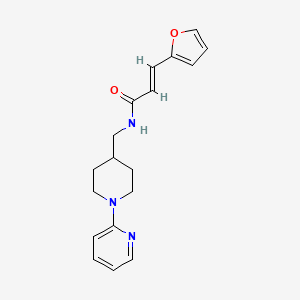 molecular formula C18H21N3O2 B2728064 (E)-3-(furan-2-yl)-N-((1-(pyridin-2-yl)piperidin-4-yl)methyl)acrylamide CAS No. 1235672-80-6