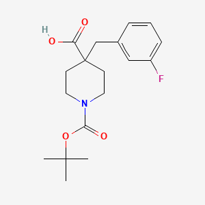 molecular formula C18H24FNO4 B2728067 1-(tert-Butoxycarbonyl)-4-(3-fluorobenzyl)piperidine-4-carboxylic acid CAS No. 1187173-55-2