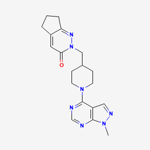 molecular formula C19H23N7O B2728077 2-[(1-{1-methyl-1H-pyrazolo[3,4-d]pyrimidin-4-yl}piperidin-4-yl)methyl]-2H,3H,5H,6H,7H-cyclopenta[c]pyridazin-3-one CAS No. 2097872-95-0