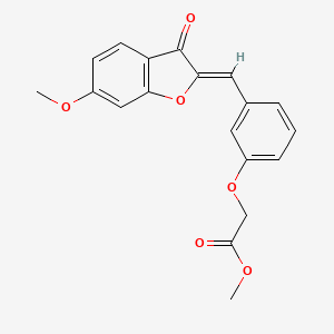 molecular formula C19H16O6 B2728089 (Z)-methyl 2-(3-((6-methoxy-3-oxobenzofuran-2(3H)-ylidene)methyl)phenoxy)acetate CAS No. 893349-52-5