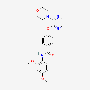 molecular formula C23H24N4O5 B2728091 N-(2,4-dimethoxyphenyl)-4-{[3-(morpholin-4-yl)pyrazin-2-yl]oxy}benzamide CAS No. 1115979-69-5