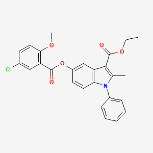 ethyl 5-((5-chloro-2-methoxybenzoyl)oxy)-2-methyl-1-phenyl-1H-indole-3-carboxylate