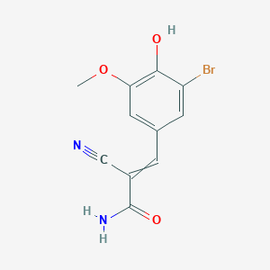 molecular formula C11H9BrN2O3 B2728099 3-(3-Bromo-4-hydroxy-5-methoxyphenyl)-2-cyanoprop-2-enamide CAS No. 359768-99-3